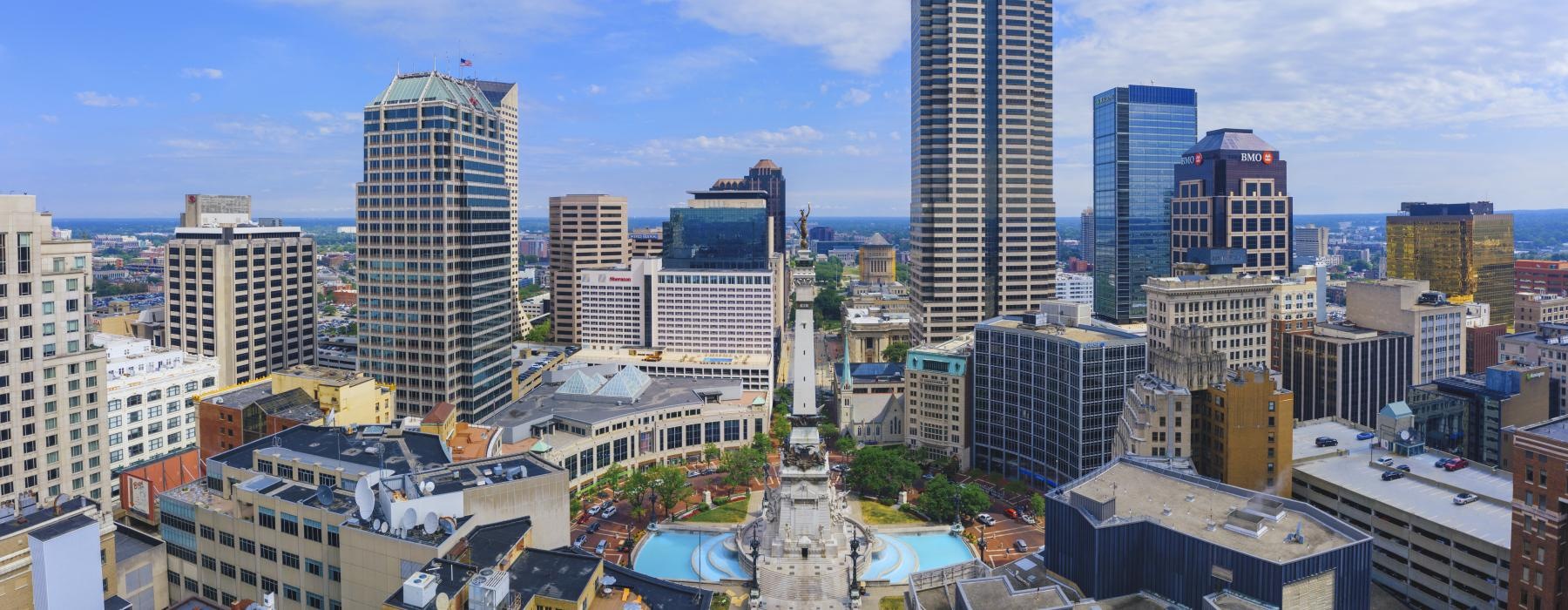 a city with many buildings